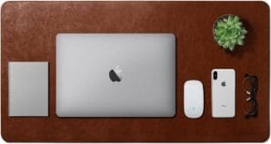 Large Premium Vegan Leather Anti-Skid, Anti-Slip | Reversible Desk Spread Turf Desk Mat/Laptop mat for Work from Home/Office/Gaming- Extended Mouse pad and Keyboard Desk pad – Desk Mat