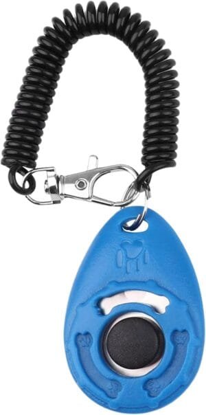 Pet Training Clicker (Oval Clicker) with Wrist Strap for Dog, Cats, Puppy, and Birds (Color May Vary) | Puppy Training Supplies Behavioral Training Accessories