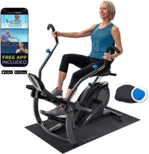 Teeter FreeStep Recumbent Cross Trainer Stepper, Zero-Impact Exercise Bike Alternative w/Patented Physical Therapy Stride, Up to 350lb, Free App w/Trainer Workouts