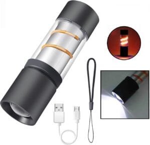 Multifunctional Rechargeable Camping Hiking Travelling Torch Lights Latern, Mini Pocket Flashlights Waterproof Outdoor Atmospheres Lights (Small: 2.8 * 9.5 cm)