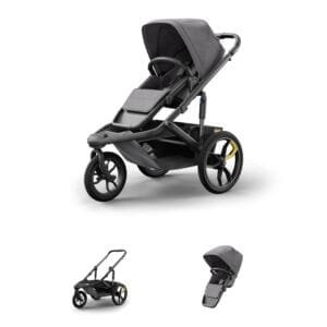 Veer Switch&Jog Jogging Stroller | 3 Wheel All-Terrain Jogger Stroller with Switchback Seat | Shock Absorbing, Durable, Maneuverable, Collapsible | Fits All Major Infant Car Seats (Adapters Separate)