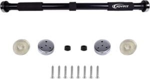 Home Exercise Workout Bar|Door Safety Cap With Perfect Door Frame Fit|Chin up Bar with Easy Installation Guide|Adjustable Size upto 95 cm|Upper & Lower Body Exercises Men & Women (Black)