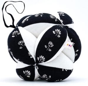 B4BRAIN Clutch Ball for 0-1 Year Babies with Rattle for Brain Development Soft Plush Cotton Best Toys for Babies Kids Infants, Kickball (Multicolor)