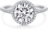14K Gold Moissanite Engagement Ring 14K Solid Gold 2ct Moissanite Engagement Rings 14K Gold Rings for Women (White-Gold, 6.5)