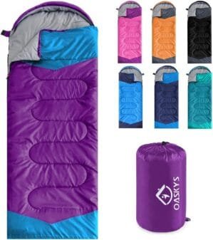 oaskys Camping Sleeping Bag – 3 Season Warm & Cool Weather – Summer Spring Fall Lightweight Waterproof for Adults Kids – Camping Gear Equipment, Traveling, and Outdoors