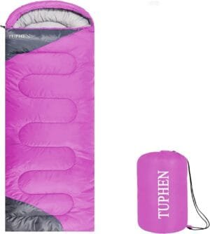 tuphen- Sleeping Bags for Adults Kids Boys Girls Backpacking Hiking Camping Microfiber Liner, Cold Warm Weather 4 Seasons Indoor Outdoor Use, Lightweight & Waterproof
