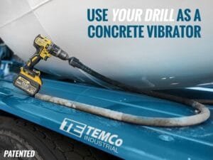 TEMCo Cordless Concrete Vibrating Tool, Drill-powered Concrete Vibrator