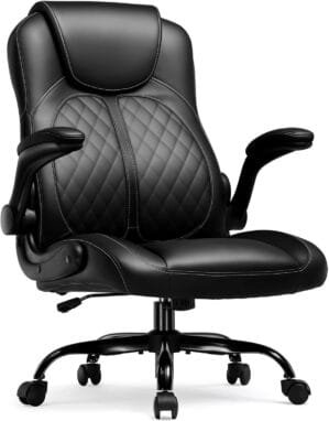 GTPLAYER Gaming Chair with Flip-Up Armrest, Video Gaming Chair with Rocking Function, Ergonomic Computer Gaming Chair with High-Density Sponge and Adjustable Height (Black)