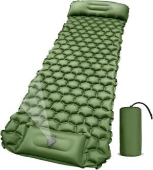 Proberos® Air Mattress with Pillow and Built-in Foot Pump, Portable Folding Camping Sleeping Bed Inflatable Mattress for Camping Backpacking Hiking Traveling Tent Car, Camping Accessories