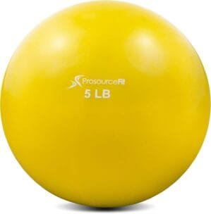 ProsourceFit Weighted Toning Exercise Balls for Pilates, Yoga, Strength Training and Physical Therapy, 2 lb to 8 lb, Color Coded