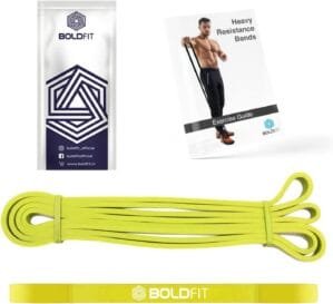 Boldfit Natural Rubber Heavy Resistance Band For Workout Set Exercise&Stretching Pull Up Bands For Home Exercise For Gym Men&Women Resistance Bands Loop Bands Toning Bands Resistance,Yellow (3-7 Kg)