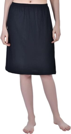 Women’s Cotton Knee Length Underdress Side Slit Everyday Layers Half Slip Skirt Pack of 1