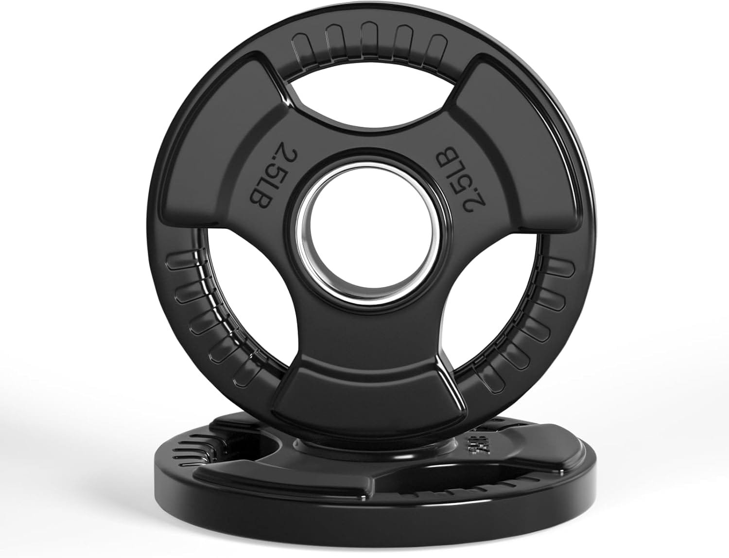 LIONSCOOL 2-Inch Rubber Olympic Grip Weight Plates for Strength Training, Weightlifting, Solid Cast Iron Plate for Barbell in Single/Pair/Set for Home & Gym (2.5-45LB), One Year Warranty