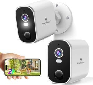 Security Cameras Wireless Outdoor 2K: Battery Powered WiFi Camera with AI Motion Detection for Home – Color Night Vision Spotlight Siren Alarm 2-Way Talk IP65 Waterproof Cloud TF Storage 2 Pack