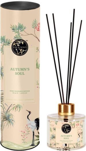 Soul & Scents Autumns Soul Reed Diffuser Set Fragrance of Morrocon Rose, Honey & Sandalwood Get 5 Rattan Reed Sticks Room Freshener for Home, Bedroom, Living Room & Office 50 Ml
