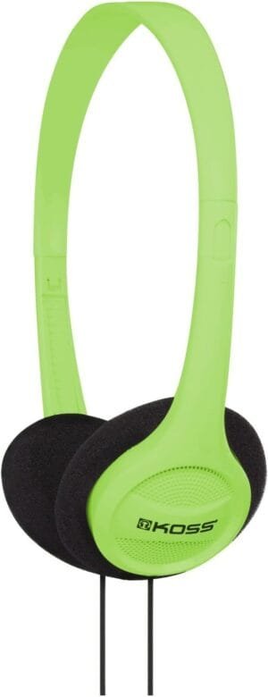 Koss KPH7G Portable On-Ear Headphone with Adjustable Headband – Green, 8.7 x 6.2 x 2.0