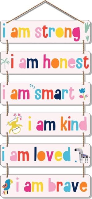 Decorative Wall Hanging Wooden Art Decoration Item For Kids Room | Living Room | Bedroom | Home Decor | Gifts | Wall Art For Hall | Mdf Modern Artwork, Set Of 6(Wh_3286N)