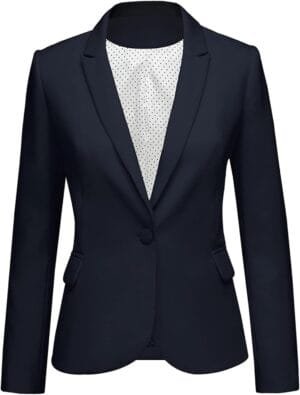 LookbookStore Womens Notched Lapel Pockets Button Work Office Blazer Jacket Suit