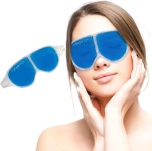 Eye Mask With Cooling Gel For Dark Circles, Dry Eyes, Cooling Eyes, Pain Relief, Redness, Eye Patches Eye Cooling Gel Pad Stretchable For Eye Relaxing For Women And Men Eye Mask Gel(Blue)