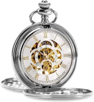 ManChDa Mechanical Pocket Watch for Men Vintage Pocket Watch with Chain Smooth Face