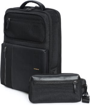 MOKOBARA Unisex-Adult The Overnighter Backpack Black Vegan Leather Expandable Water Resistant (23L) Trave Laptop (16″) Work Bag With Detachable Sling Bag New 2022 – Model Medium Crypto