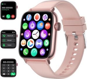 Smart Watch for Women Full Touch Smart Fitness Tracker Watch for Android iOS Make/Answer Calls Waterproof Smartwatch with Sport Activity/Sleep/Heart Rate/Step