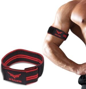 XTRIM Elastic BFR (Blood Flow Restriction) Workout Bands with Hook & Loop Closure, Gain Muscles Without Lifting Heavy Weights