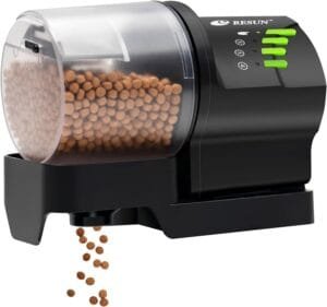 Ycozy Automatic Fish Feeder for Aquarium Auto Food Dispenser with Timer for Small Tank, Aquariums – Battery/Plug-in Powered Feeders for Goldfish/Koi/Turtle, Resun AF2020