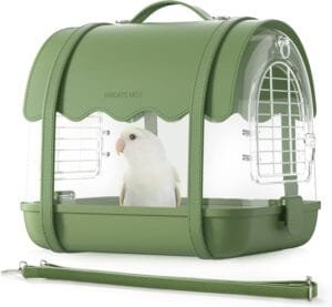 BUCATSTATE Bird Carrier Backpack with Shade Cover, Travel Bird Cage Bag Lightweight, Visible Window for Parrots, Small Cockatiels, Budgie and Other Similar Size Birds