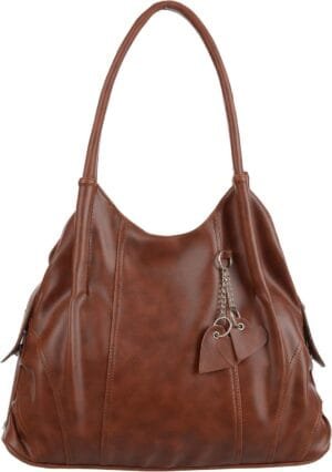 CREEPER Women’s PU Leather Large Capacity Shoulder Hobo Handbag with Top Handle & Multi-Pockets, Brown