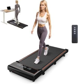 Sweetcrispy Compact Armless Treadmill for Small Spaces, Quiet Under-Desk Walking Pad, Slim & Portable Design for Home Office Workouts, Easy to Store, Ideal for Apartments and Work-from-Home Fitness