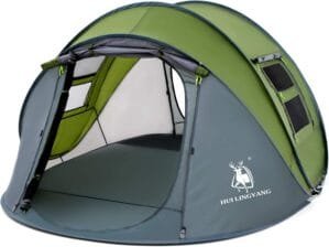 4 Person Easy Pop Up Tent, Waterproof, Automatic Setup,2 Doors-Instant Family Tents for Camping, Hiking & Traveling