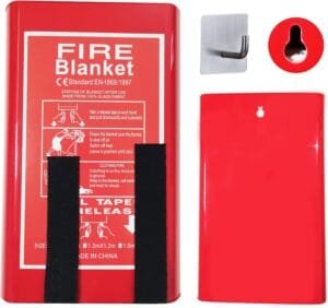 39″*39″ Fire Blanket – Fire Extinguisher for Home,fire Blankets Emergency for Home, Emergency Fire Retardant Blanket for Kitchen House Camping Car Office Warehouse, with Hooks*1 (001)
