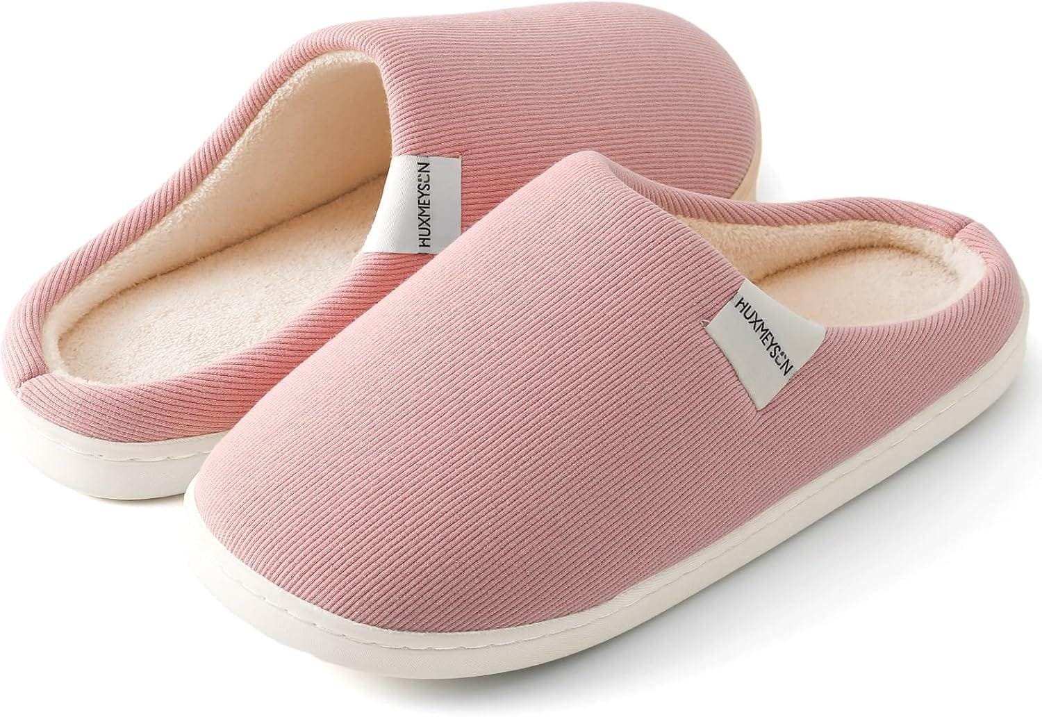 HUXMEYSON Slippers for Women, Womens Slippers Indoor Outdoor with Memory Foam, Cozy & Warm House Slippers for Woman with Anti-Slip Rubber Sole