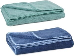 Microfiber Large Bath Towel | Quick Dry Super Absorbent – Bath Towel for Men and Women | Navy Blue & Green | Towel for Bath, Travel, Gym, Beach, Pool, and Yoga (70 X 140 CMs)