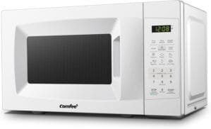 COMFEE’ EM720CPL-PM Countertop Microwave Oven with Sound On/Off, ECO Mode and Easy One-Touch Buttons, 0.7 Cu Ft/700W, Pearl White