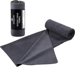 6ft Large Hot Yoga Mat Towel for (72″ or 84″ Mats) – Heavy Duty Premium Soft Suede Cool Touch Feel – Absorbent Microfiber – 72 in x 26.5 in – Large Yoga Towel for Hot Yoga – 320GSM