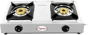 Smart Stainless Steel 2 Burner Gas Stove, Manual Ignition, Sliver