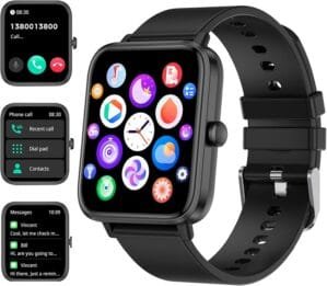 Smart Watch Full Touch Smart Watches for Android iOS Phones Compatible (Answer/Make Call) Smart Fitness Tracker Watch for Women Man Waterproof Smartwatch with Sleep/Heart Rate/sports/Step (Black)