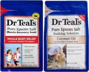 Dr. Teals Epsom Salt Soak Variety Gift Set (2 Pack, 5.5lbs Total) – Muscle Recovery Soak with Arnica & Menthol, Nourish and Protect Coconut Oil – Treat Skin and Relieve Sore Muscles – at Home Spa Kit