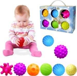 Sensory Balls for Baby Sensory Baby Toys 6 to 12 Months for Toddlers 1-3, Bright Color Textured Multi Soft Ball Gift Sets, Montessori Toys for Babies 6-12 Months Infant Toys (6 Pack)