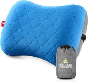 Hikenture Camping Pillow with Removable Cover – Ultralight Inflatable Pillow for Neck Lumbar Support – Upgrade Backpacking Pillow – Washable Travel Air Pillows for Camping, Hiking, Backpacking