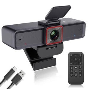 Angetube 4K Webcam for pc,AI Tracking,Remote Control 4K Web Camera/10X Digital Zoom 1080P 60fps Web cam with USB 3.0 HDR/Dual Noise Cancelling Microphones for Video Calls/Meetings/Streaming/Skype/Zoom