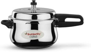 Butterfly Stainless Steel 5.5-Liter Curve Pressure Cooker, Large, Silver