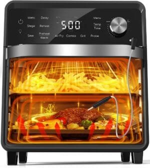 Nuwave X Chef Todd English Air Fryer Oven Combo, Plug-In Grill w/Sheath Heaters, Authentic Char Flavor, 2024 New Convection System, 2X More Even, 100 Presets, Smarter Probe, 50-550°F, Stainless Steel
