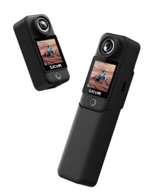 SJCAM C300 4K30fps 20MP Action Camera with Handheld Grip | 6axis gyro, Backup Upto 6 Hours, 1.33in Dual Touch Screen | 2.4G,5G Wi-Fi, Super Night Vision, 30M Waterproof for Live Steaming Vlog | Black