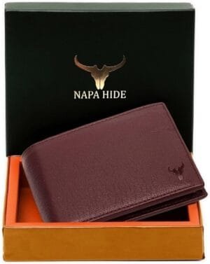 Leather Wallet for Men, MAROON, Travel Accessories
