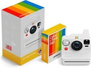 Polaroid Now+ 3rd Generation I-Type Instant Camera + Film Bundle – Now+ Bluetooth App Controlled White Camera + 16 Color Photos (6562)