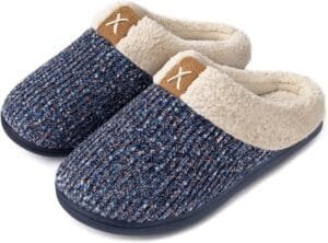 ULTRAIDEAS Women’s Indoor Bedroom Slipper with Memory Foam, Gift for Women, Wool-Like House Shoe with Anti-Skid Rubber Sole for Ladies