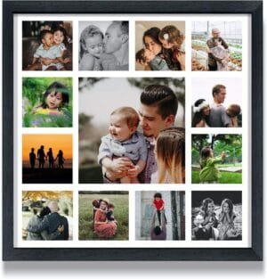 Personalised Photo Collage Frames (Size 13×13 Inches, 13 Photos Black Frame)
